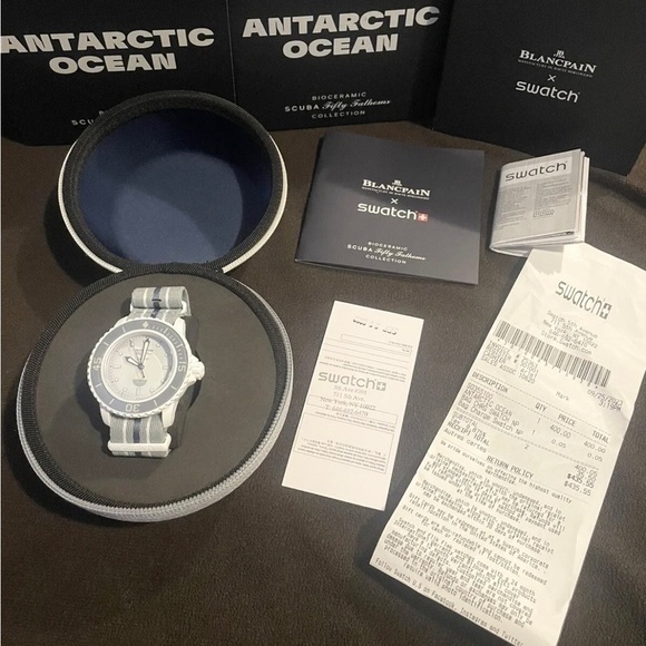 Swatch x Blancpain Scuba Fifty Fathoms Antarctic Ocean Bioceramic Watch - Picture 2 of 2